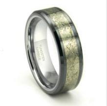 Tungsten Inlay Ring with natural stone